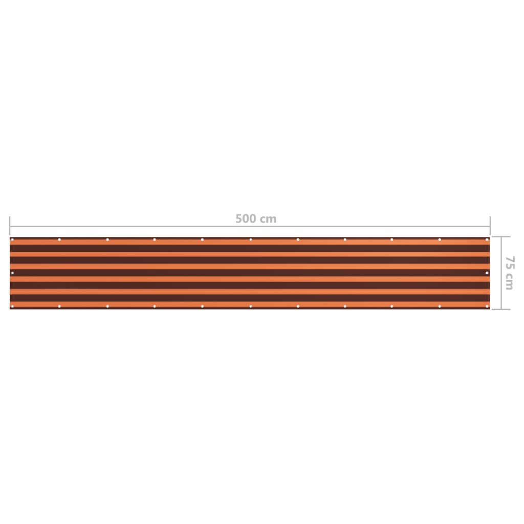 vidaXL Écran de balcon Orange et marron 75x500 cm Tissu Oxford