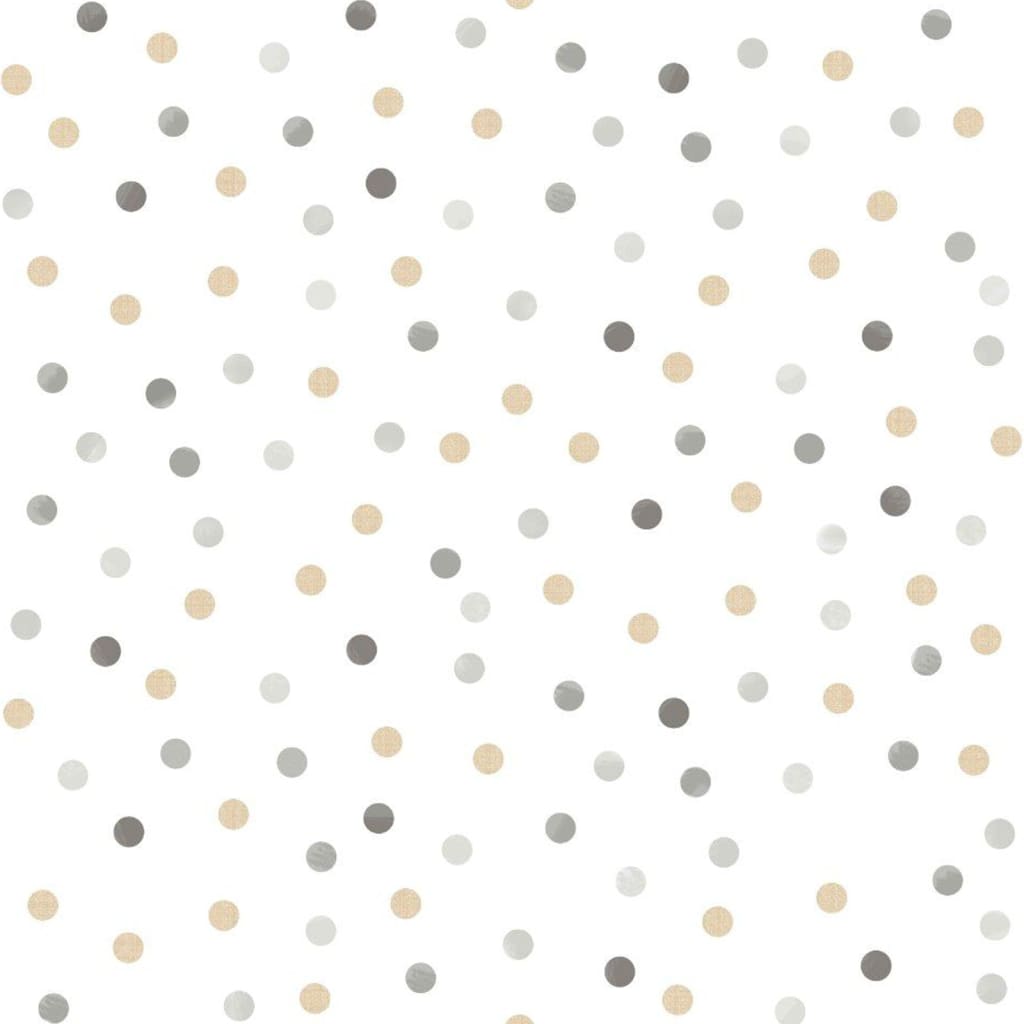 Noordwand Papier peint Mondo baby Confetti Dots Blanc, gris et beige