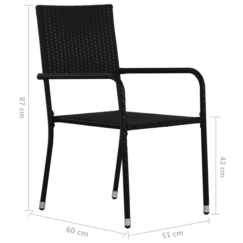 vidaXL Ensemble à dîner de jardin 5 pcs Résine tressée Noir