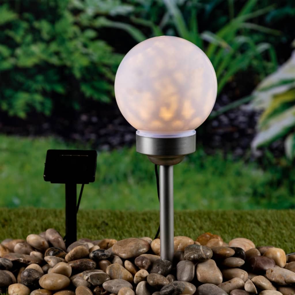 HI Lampe boule solaire rotative à LED de jardin 20 cm