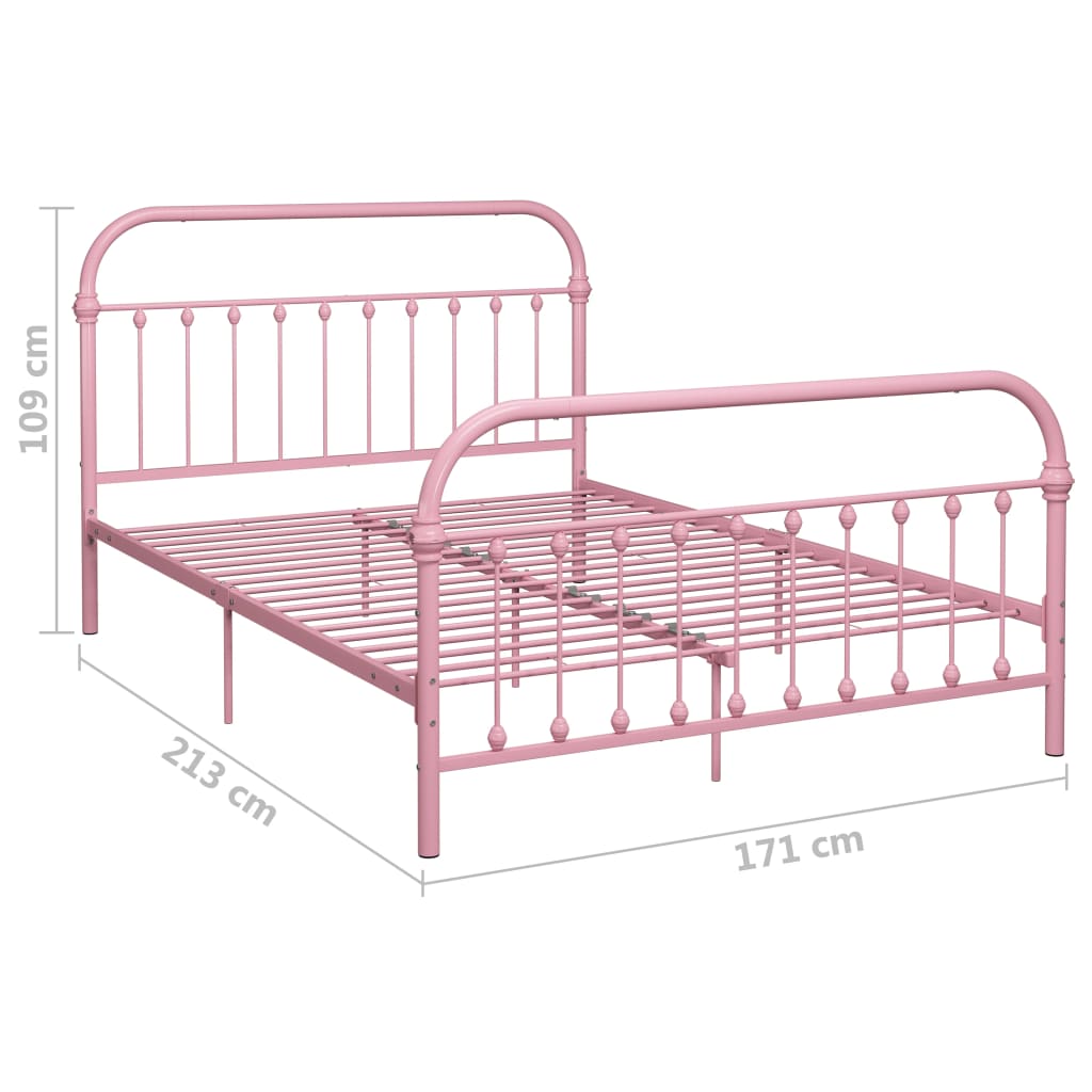 vidaXL Cadre de lit sans matelas rose métal 160x200 cm