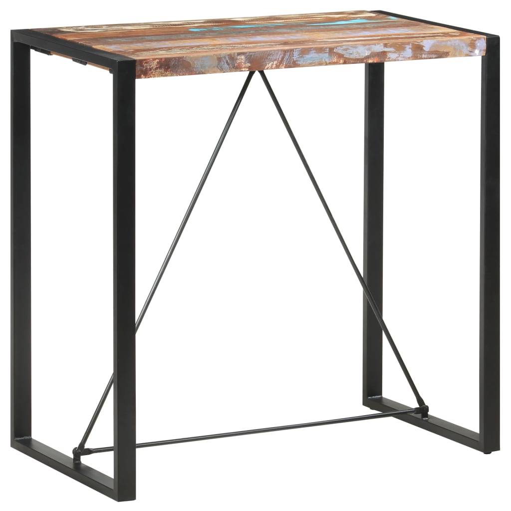 vidaXL Table de bar 110x60x110 cm Bois massif de récupération