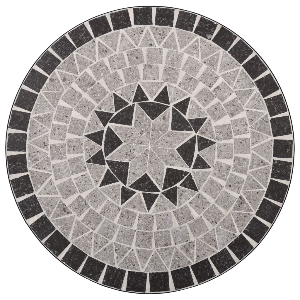 vidaXL Table de bistro mosaïque Gris 61 cm Céramique