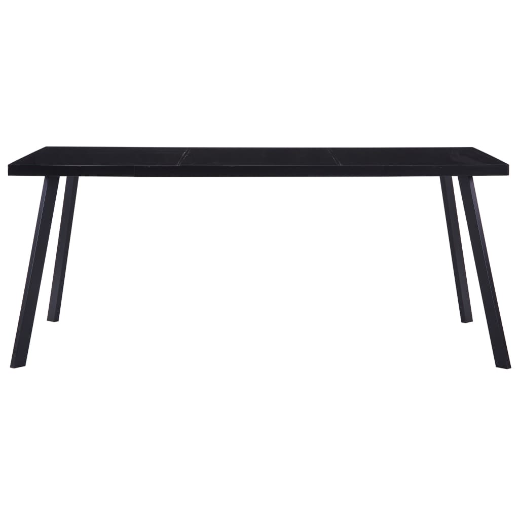 vidaXL Table à manger Noir 160x80x75 cm Verre trempé