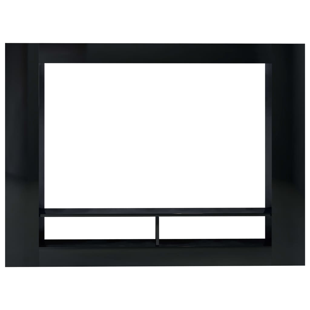 vidaXL Meuble TV Noir brillant 152x22x113 cm Aggloméré
