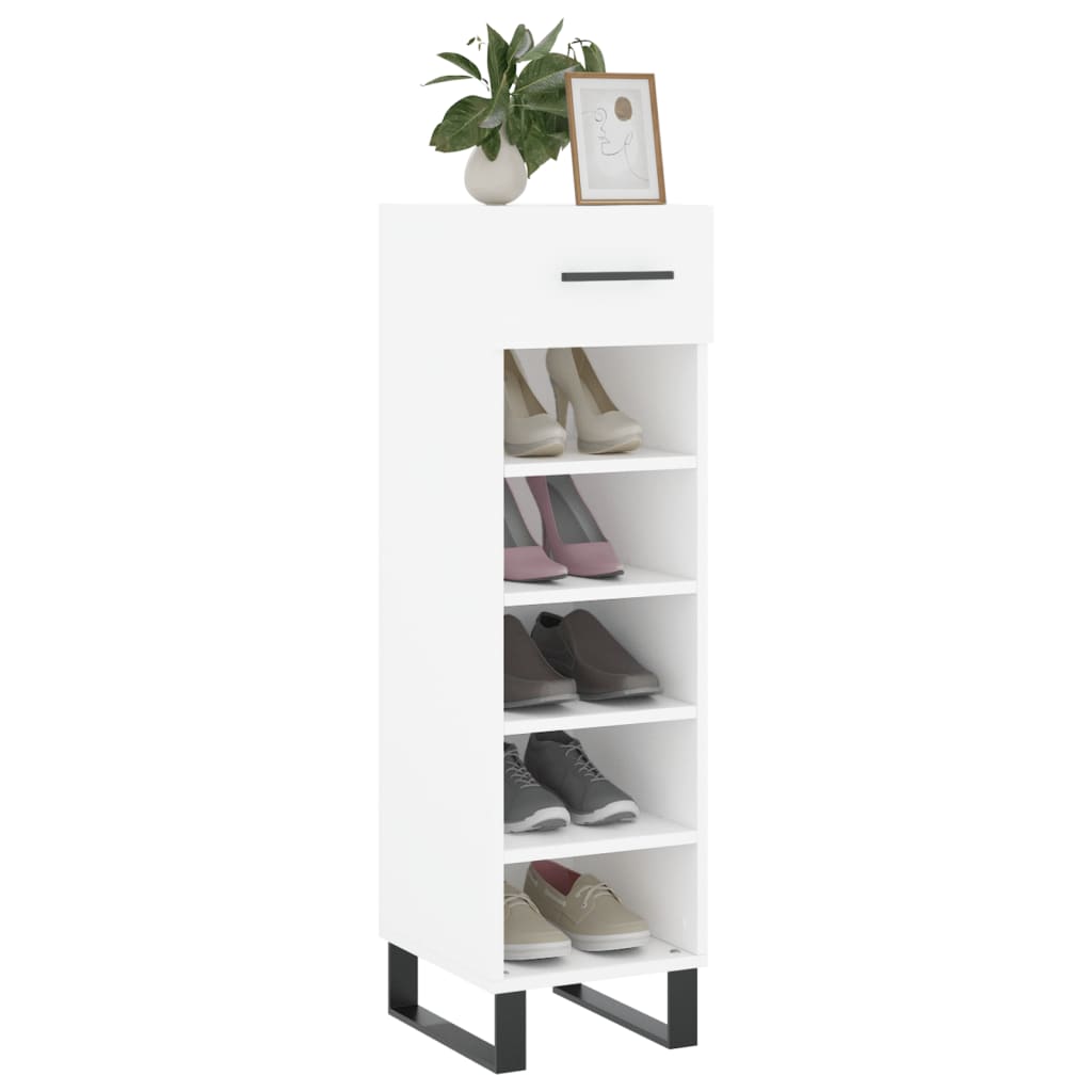 vidaXL Armoire à chaussures blanc 30x35x105 cm bois d'ingénierie