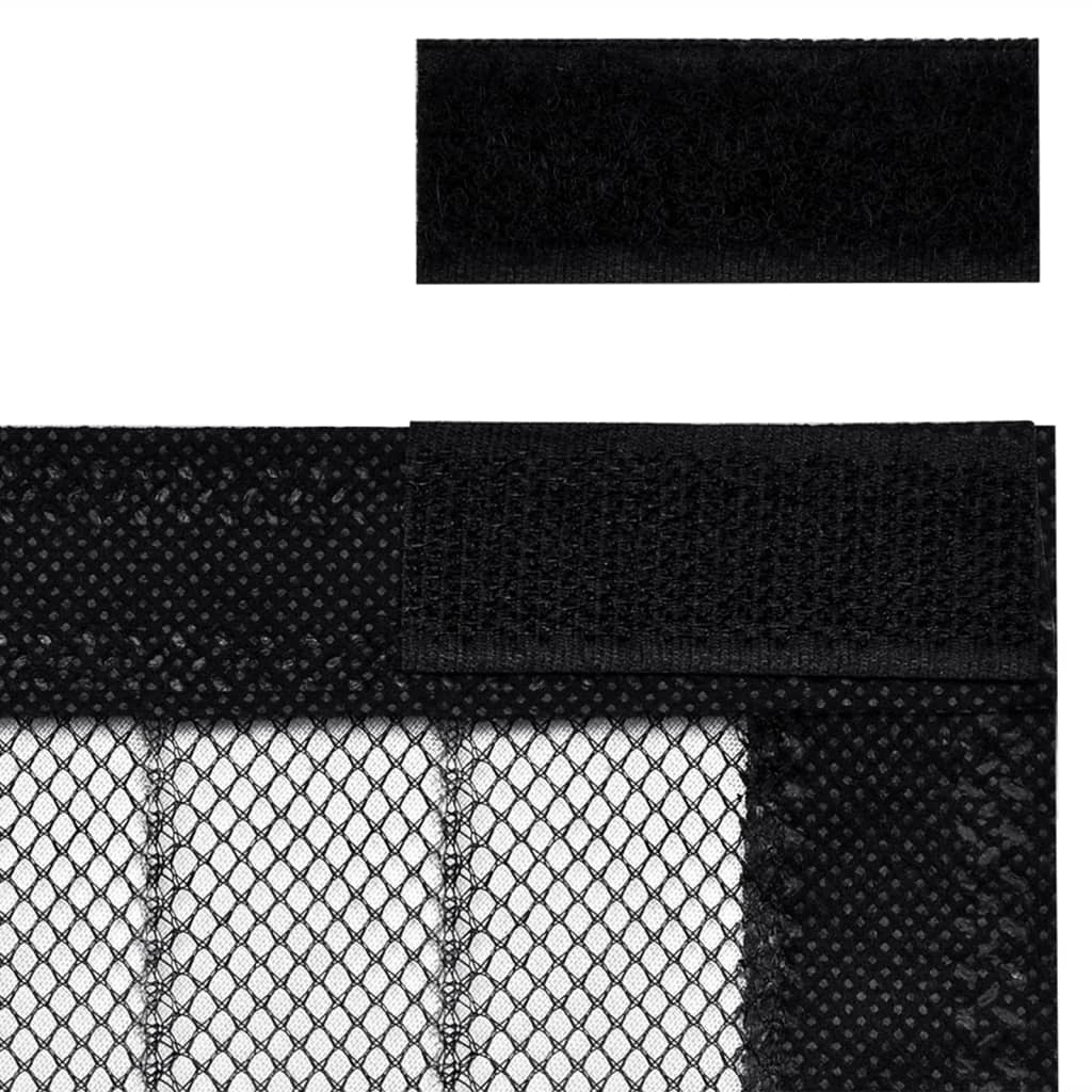 vidaXL Rideaux de porte anti-insectes 2 pcs et aimants noir 220x110 cm