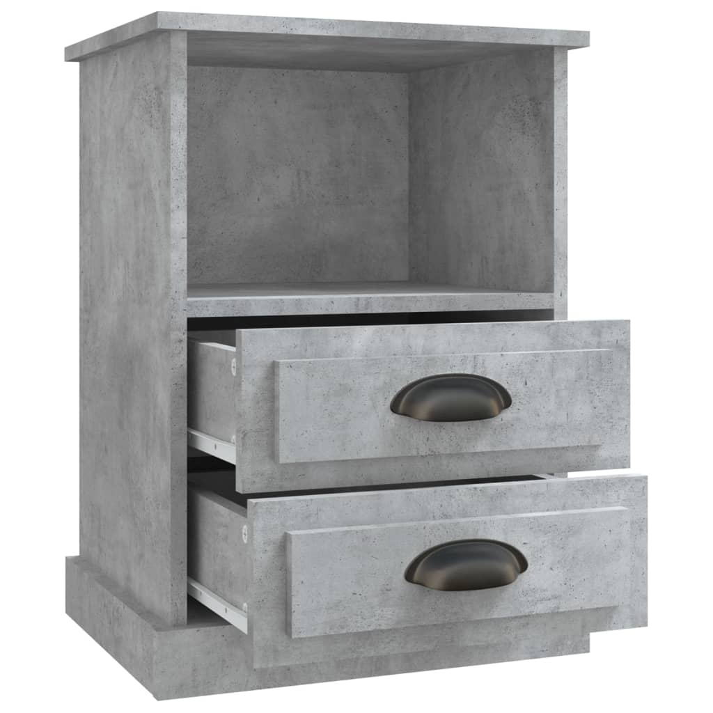 vidaXL Tables de chevet 2 pcs gris béton 43x36x60 cm