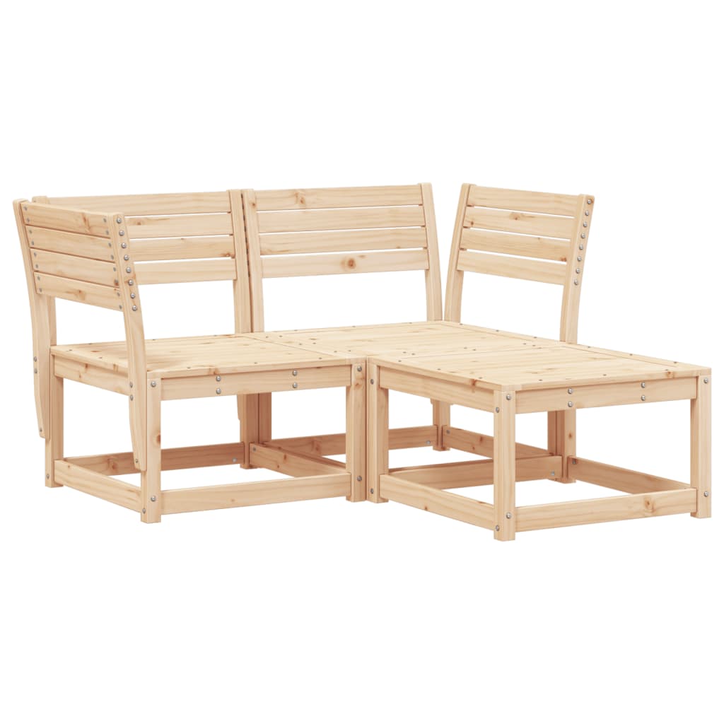 vidaXL Salon de jardin 3 pcs bois de pin massif