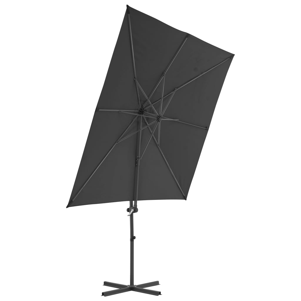 vidaXL Parasol de jardin en porte-à-faux avec mât en acier anthracite