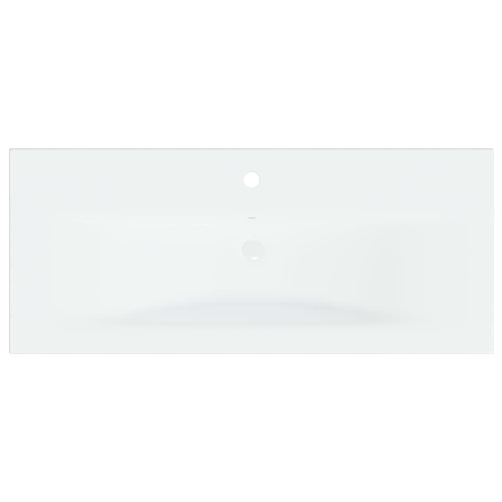 vidaXL Lavabo encastré avec robinet 91x39x18 cm céramique blanc
