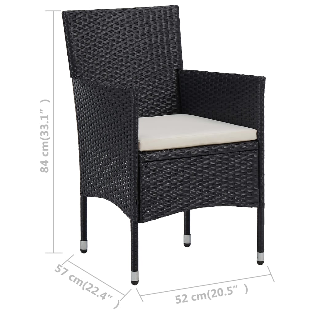 vidaXL Ensemble à dîner de jardin 11 pcs Résine tressée Noir