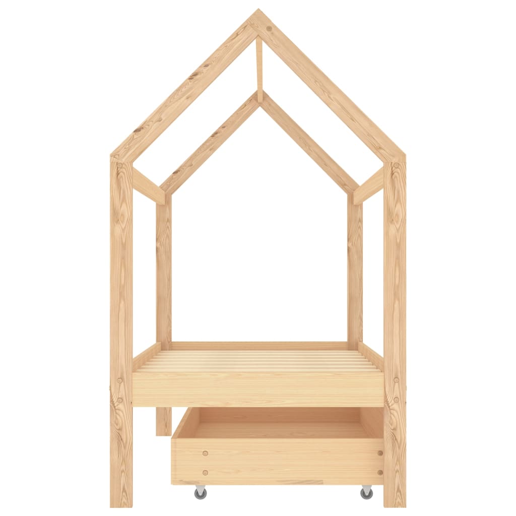 vidaXL Cadre de lit pour enfant et un tiroir bois pin massif 80x160 cm