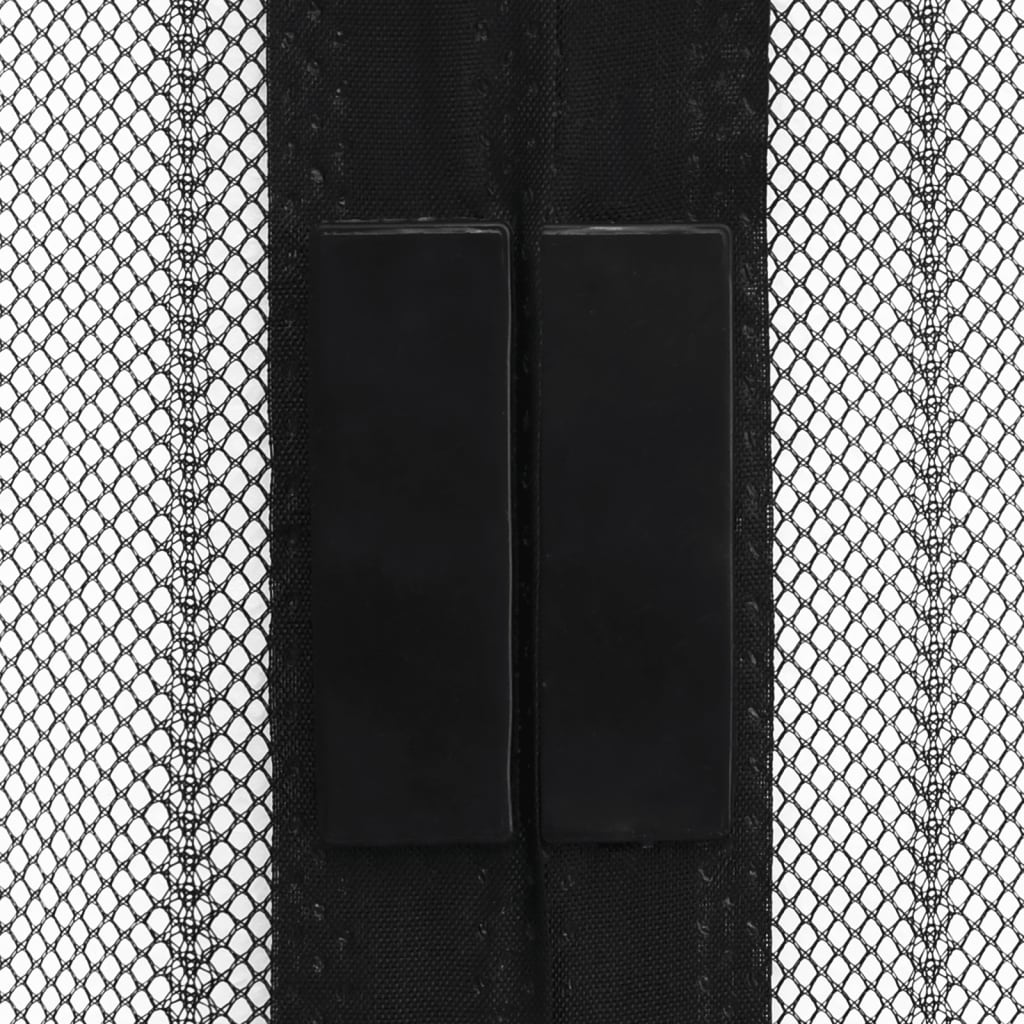 vidaXL Rideaux de porte anti-insectes 2 pcs et aimants noir 220x110 cm