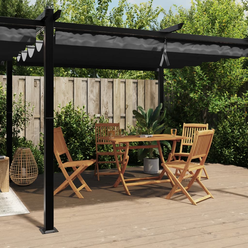 vidaXL Tonnelle avec toit rétractable anthracite 3x6 m aluminium