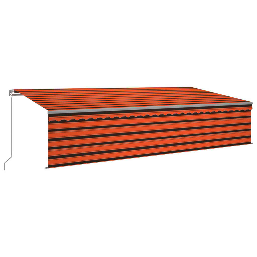 vidaXL Auvent manuel rétractable avec store 6x3 m Orange et marron