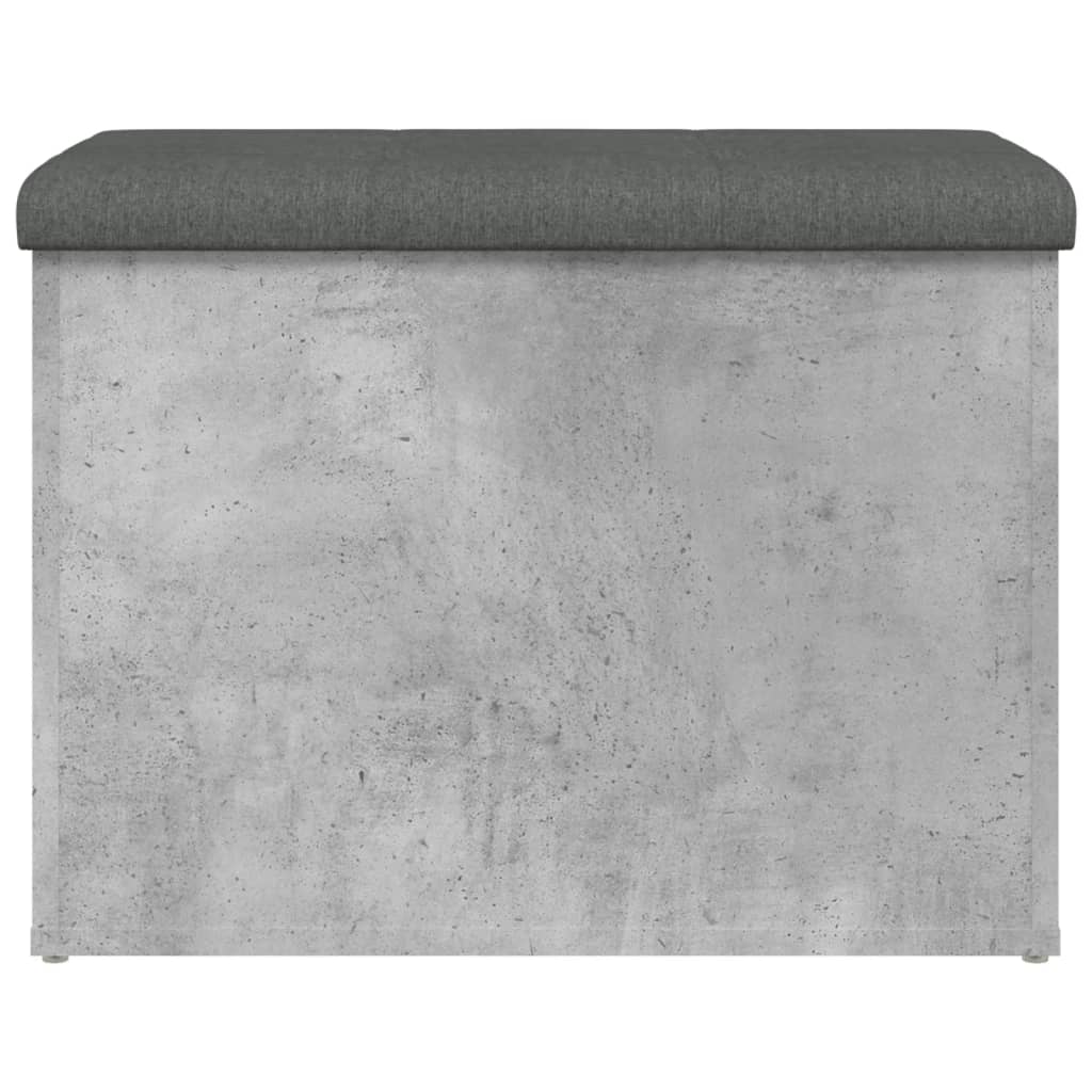 vidaXL Banc de rangement gris béton 62x42x45 cm bois d'ingénierie