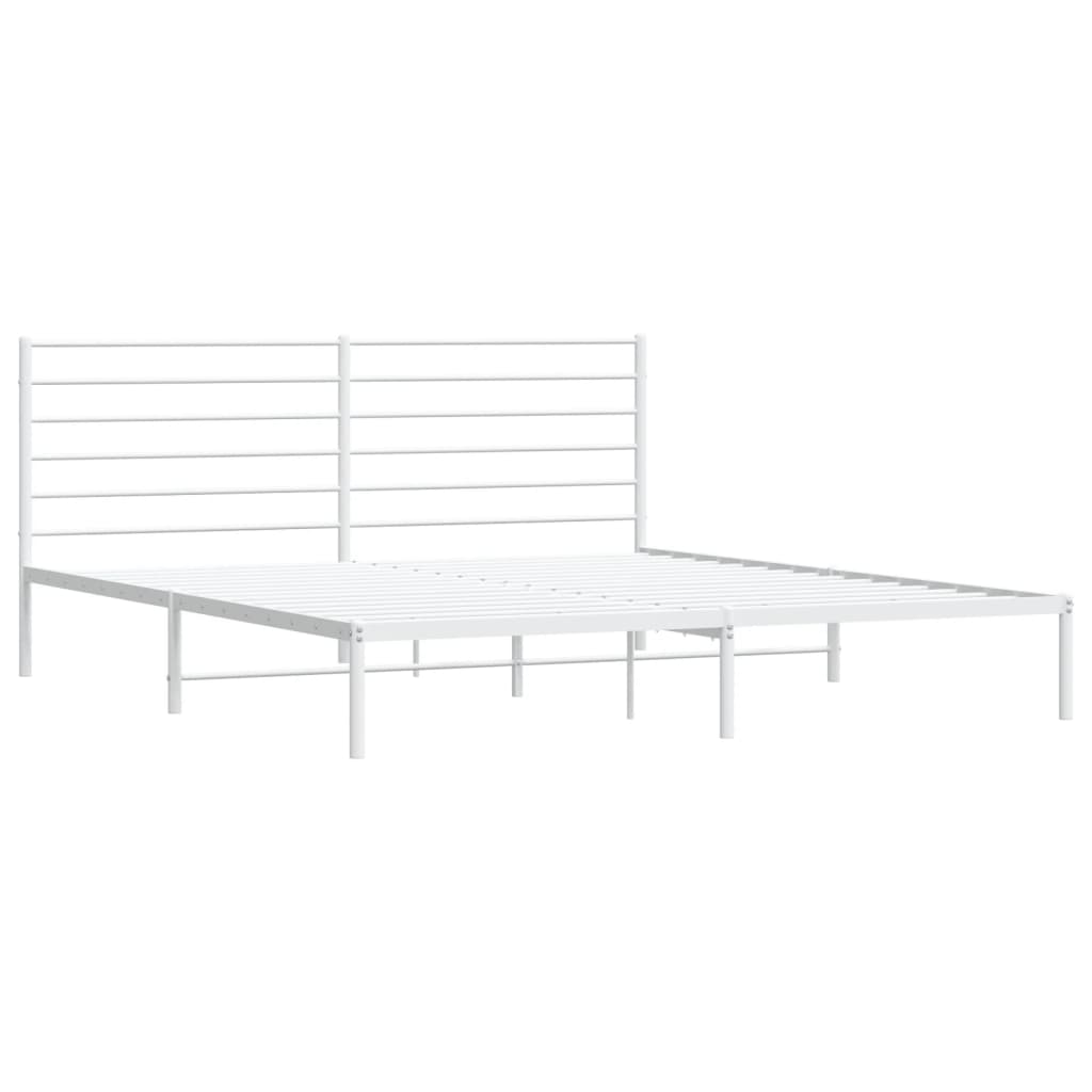 vidaXL Cadre de lit métal sans matelas et tête de lit blanc 200x200 cm