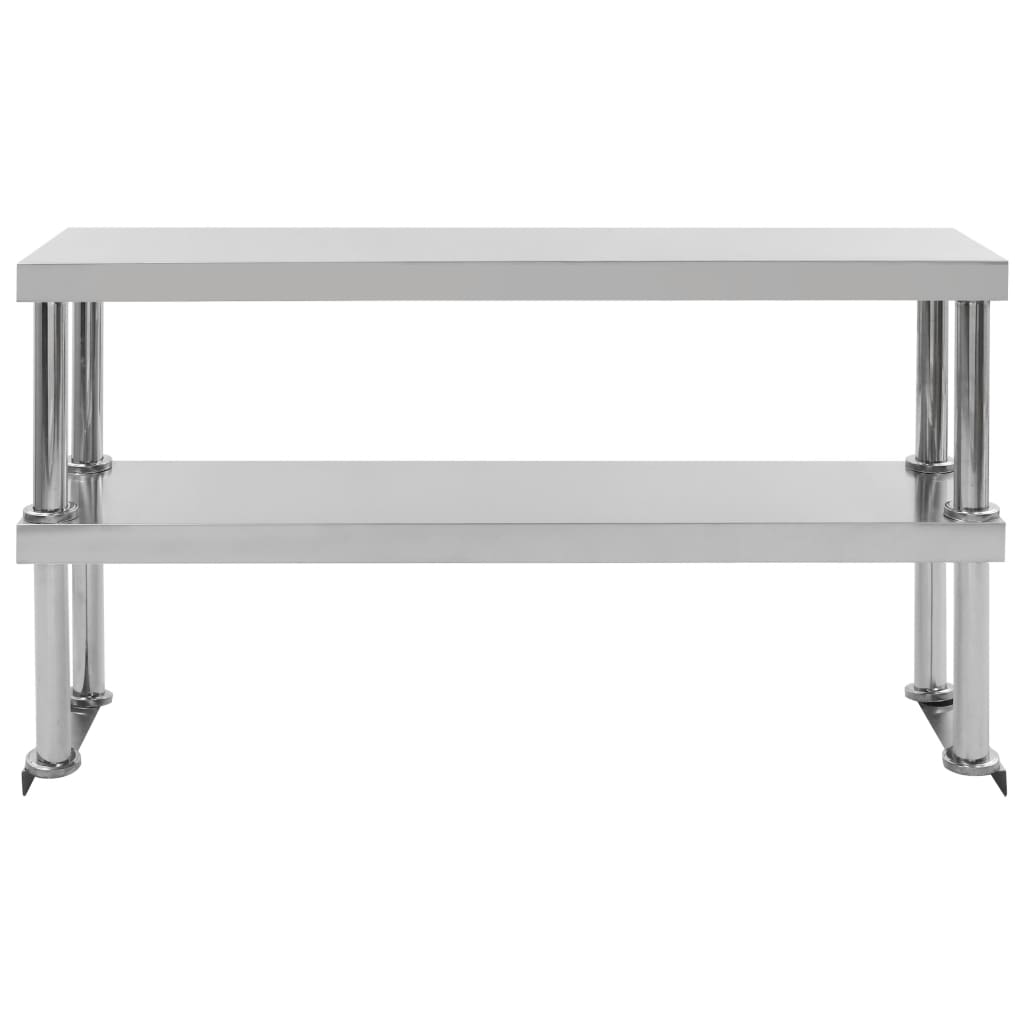 vidaXL Étagère de table de travail 2 niveaux 120x30x65 cm Inox
