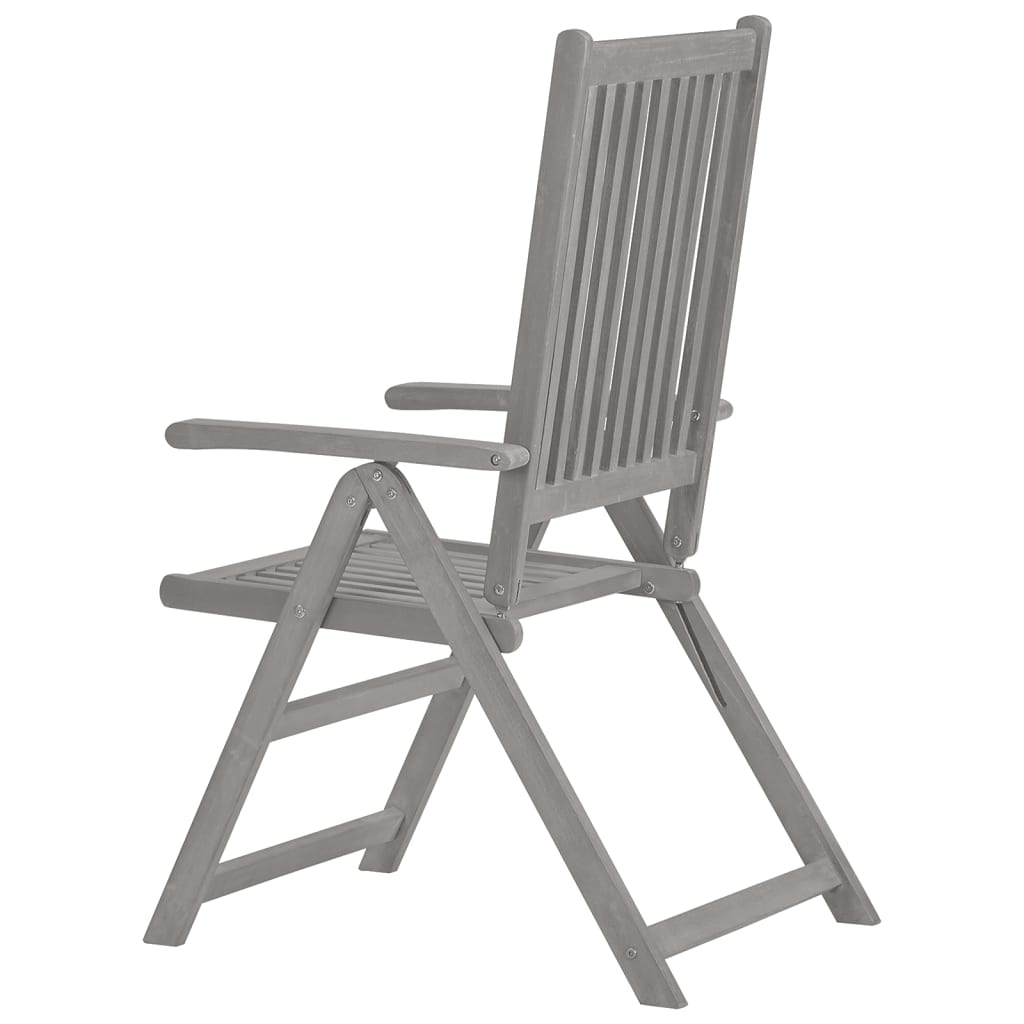 vidaXL Chaises inclinables de jardin et coussins lot de 8 Gris Acacia