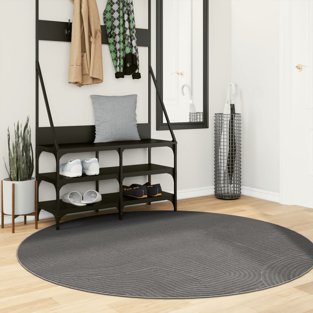 vidaXL Tapis IZA poils courts style scandinave anthracite Ø 160 cm