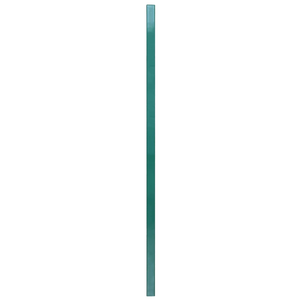 vidaXL Panneau de clôture et poteaux Fer enduit de poudre 6x0,8 m Vert