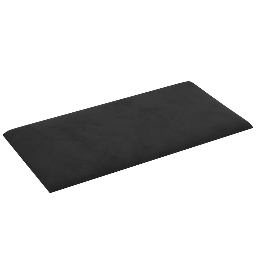 vidaXL Panneaux muraux 12 pcs Noir 30x15 cm Velours 0,54 m²