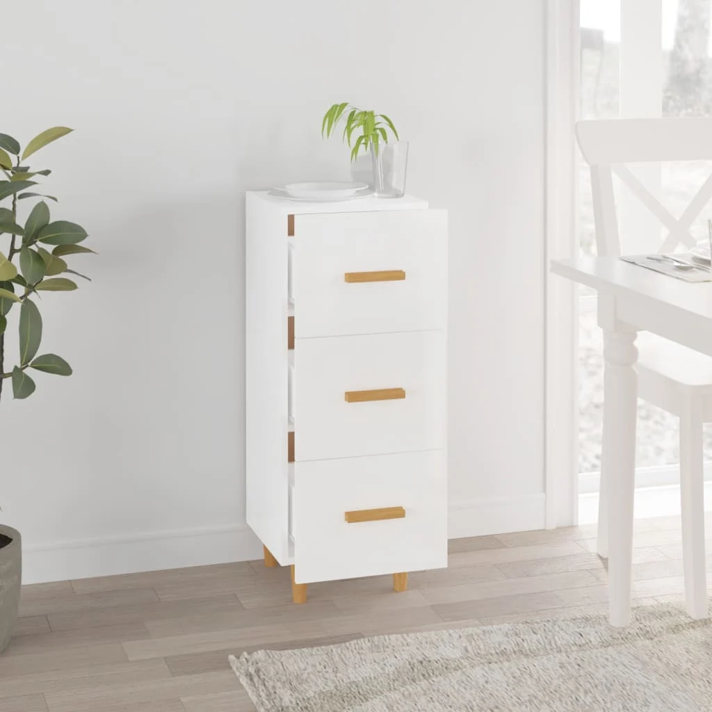 vidaXL Buffet Blanc brillant 34,5x34x90 cm Bois d'ingénierie