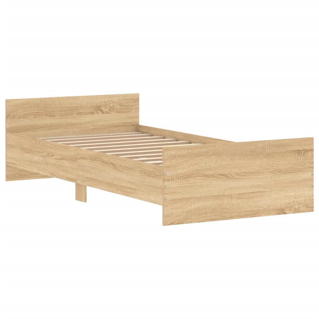 vidaXL Cadre de lit sans matelas chêne sonoma 100x200 cm