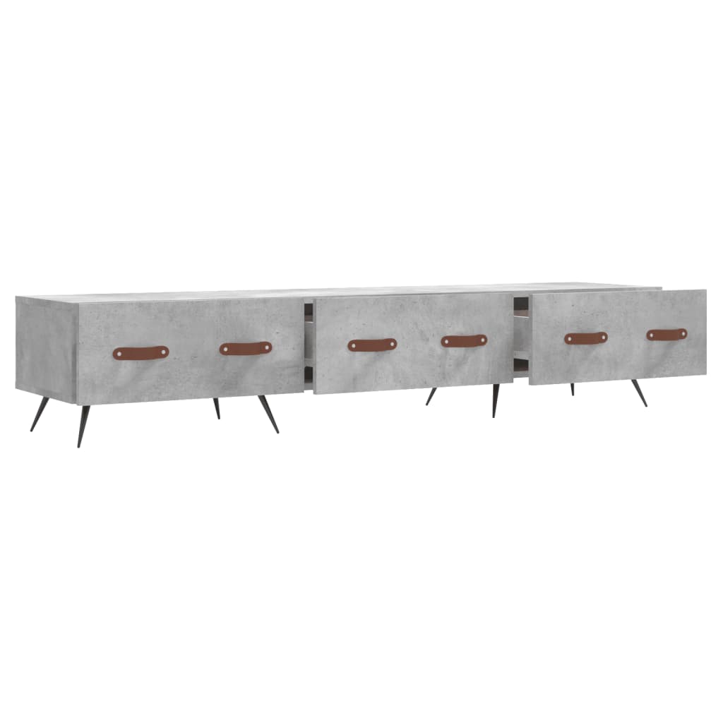 vidaXL Meuble TV gris béton 150x36x30 cm bois d'ingénierie