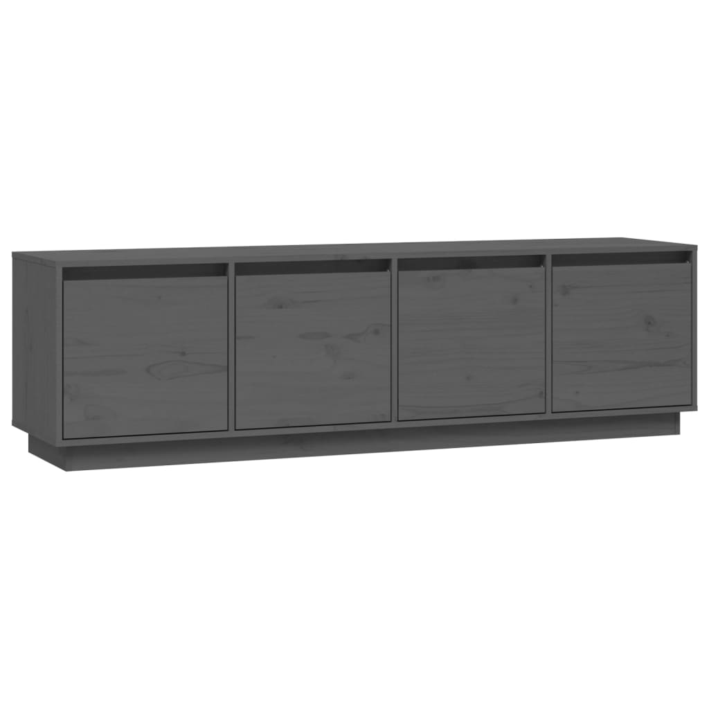 vidaXL Meuble TV Gris 156x37x45 cm Bois de pin massif