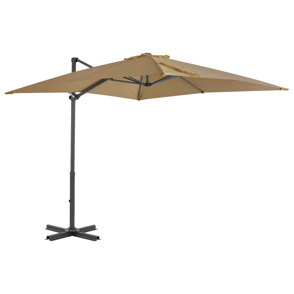 vidaXL Parasol de jardin avec base portable taupe