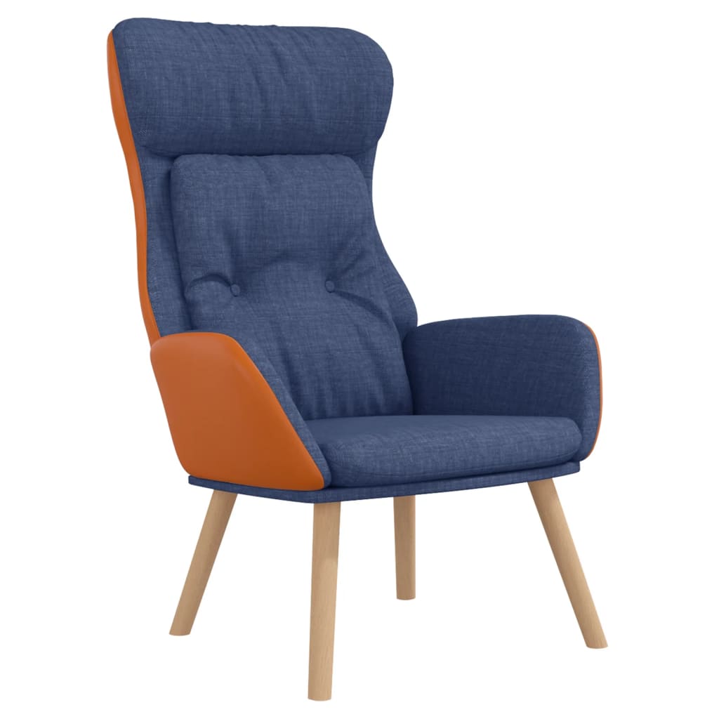 vidaXL Chaise de relaxation Bleu Tissu et PVC