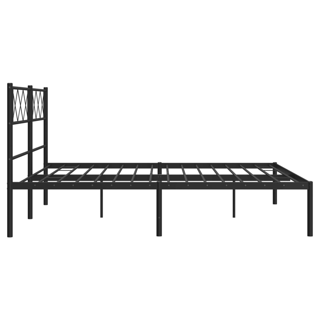 vidaXL Cadre de lit métal sans matelas avec tête de lit noir 120x200cm