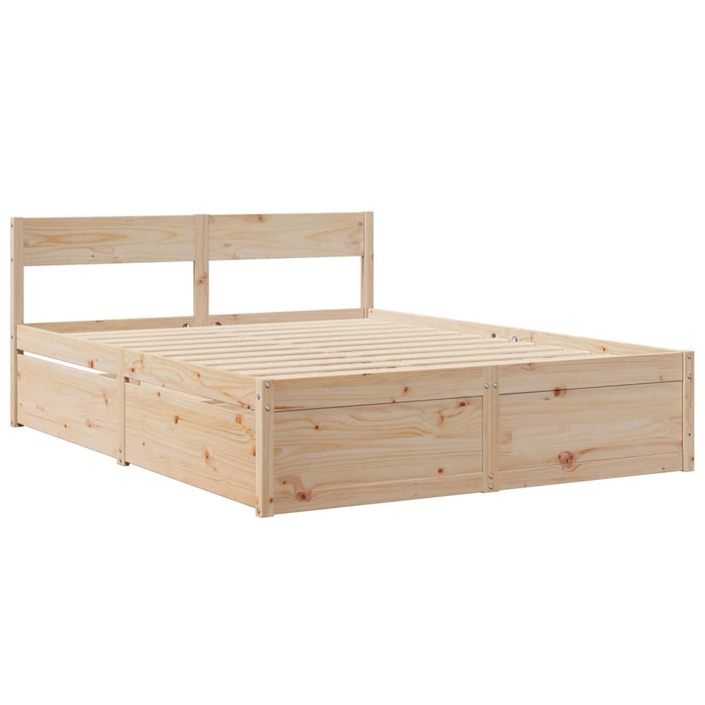 vidaXL Lit avec tiroirs et matelas 160x200 cm bois de pin massif