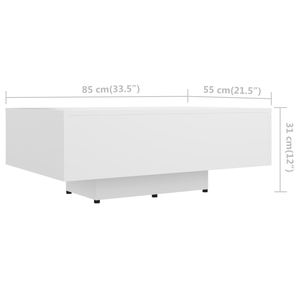 vidaXL Table basse Gris 85x55x31 cm Aggloméré