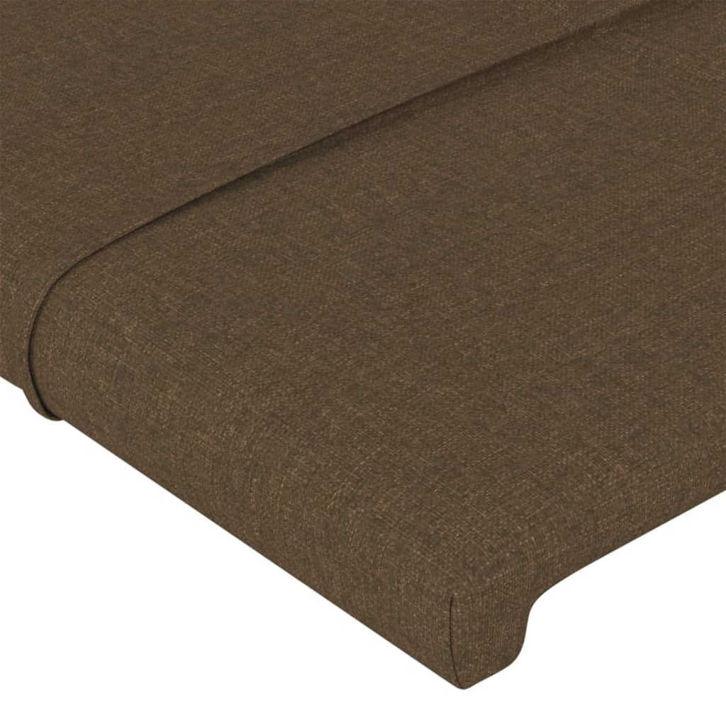 vidaXL Tête de lit avec oreilles Marron foncé 163x23x78/88 cm Tissu