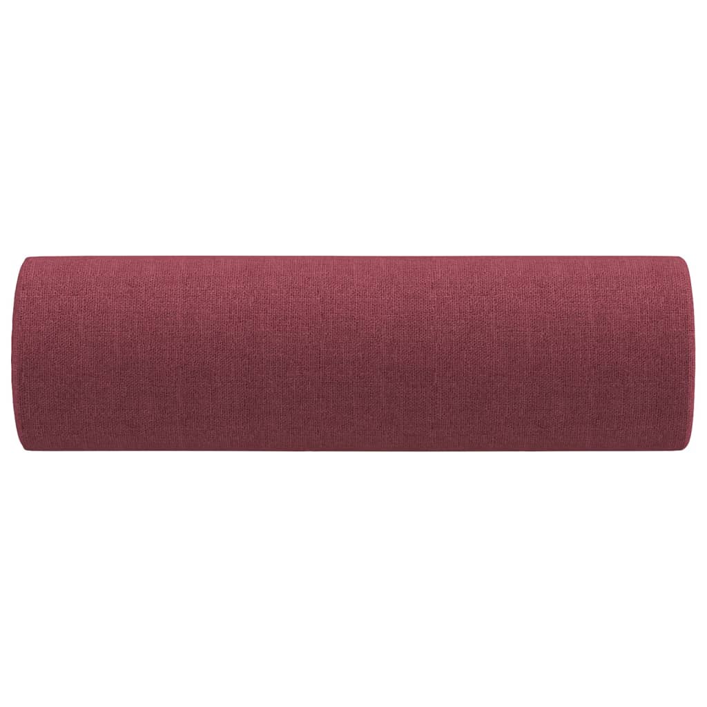 vidaXL Coussins décoratifs lot de 2 Rouge bordeaux Ø15x50 cm Tissu