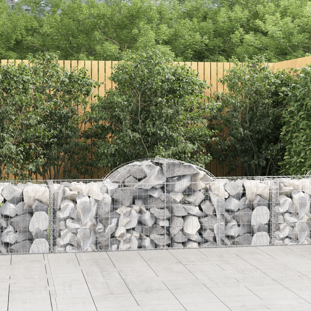 vidaXL Paniers à gabions arqués 9 pcs 200x50x60/80 cm Fer galvanisé