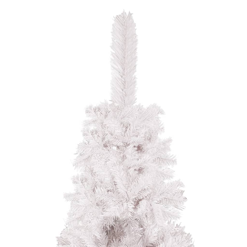 vidaXL Arbre de Noël mince pré-éclairé blanc 210 cm
