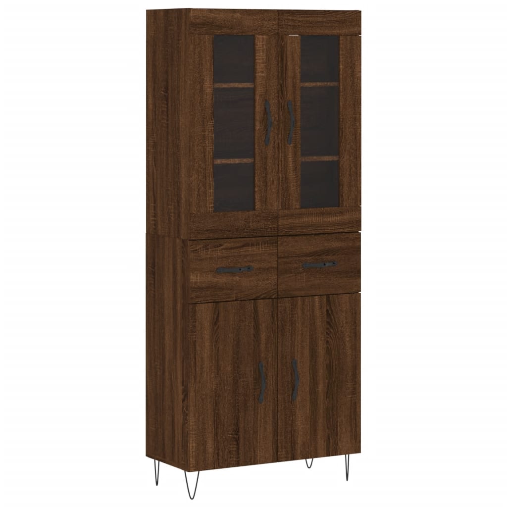 vidaXL Buffet haut Chêne marron 69,5x34x180 cm Bois d'ingénierie