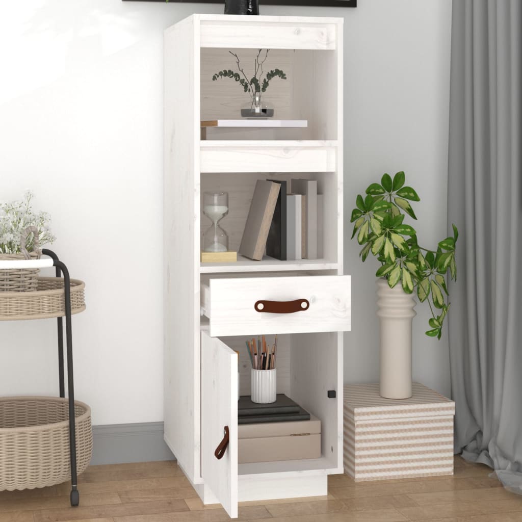 vidaXL Buffet haut Blanc 34x40x108,5 cm Bois massif de pin