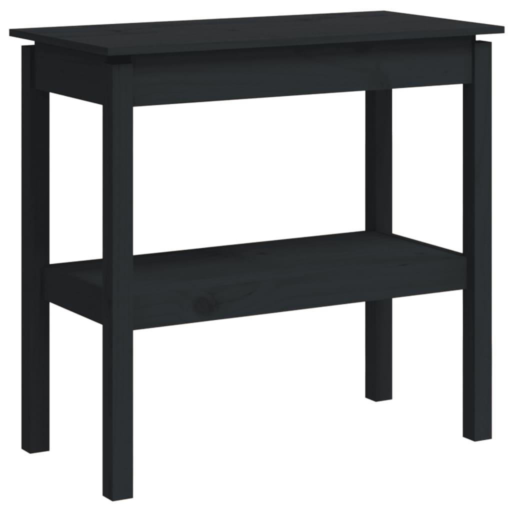 vidaXL Table console Noir 80x40x75 cm Bois de pin solide