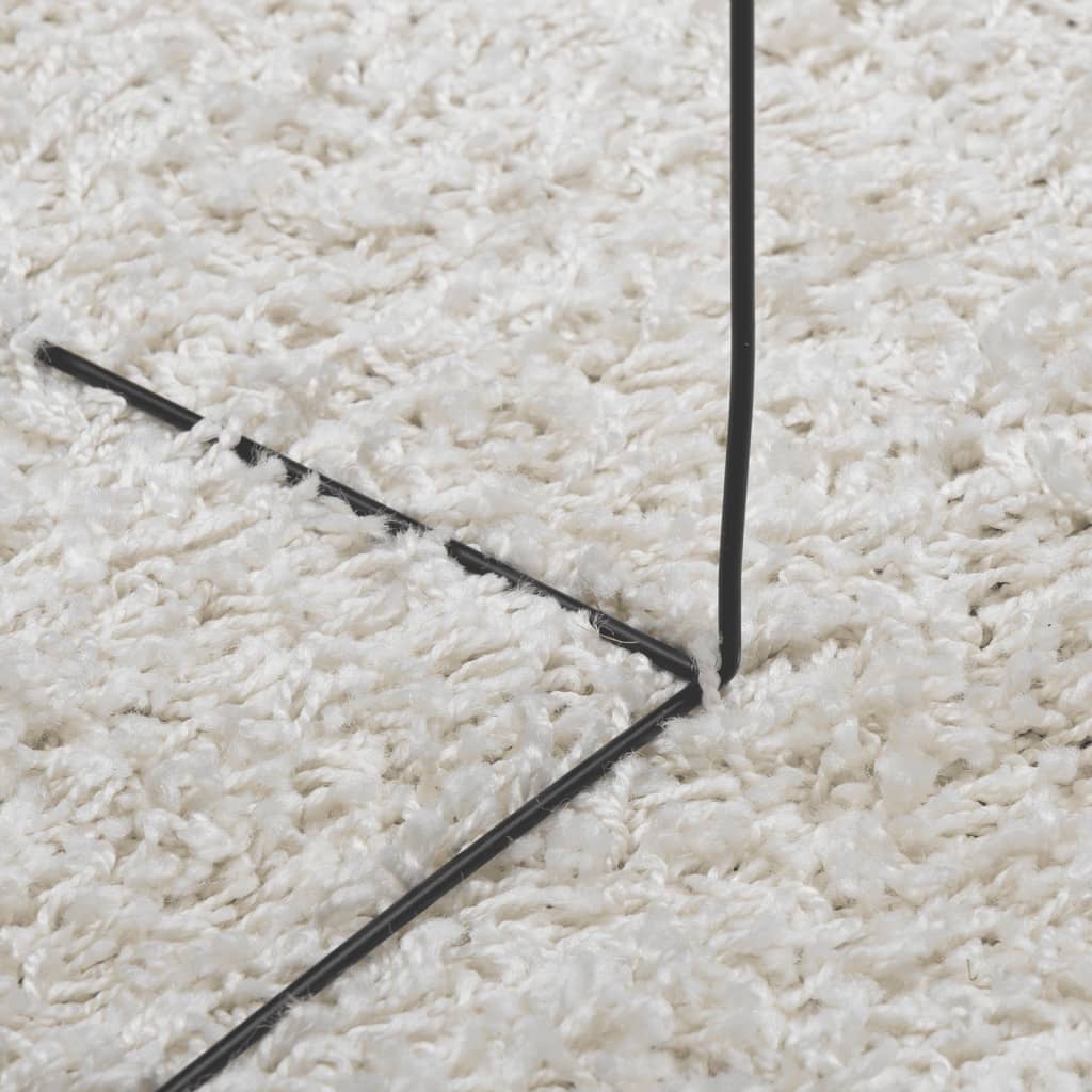 vidaXL Tapis shaggy PAMPLONA poils longs moderne crème Ø 120 cm