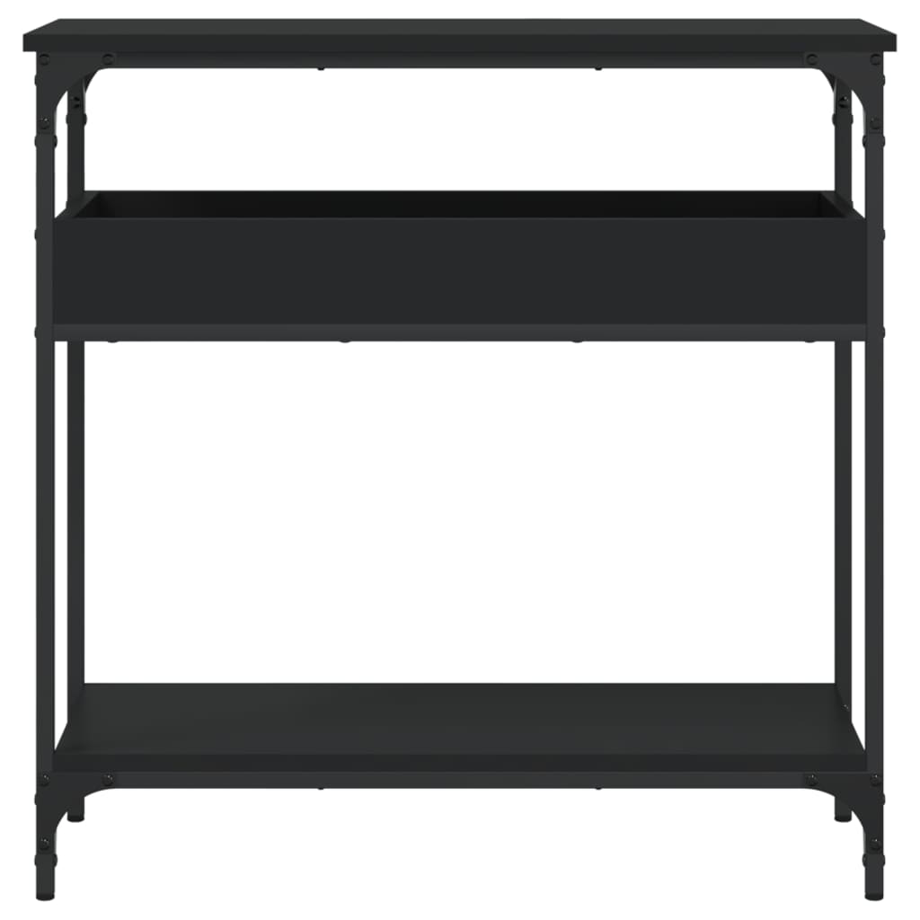 vidaXL Table console avec étagère noir 75x29x75 cm bois d'ingénierie