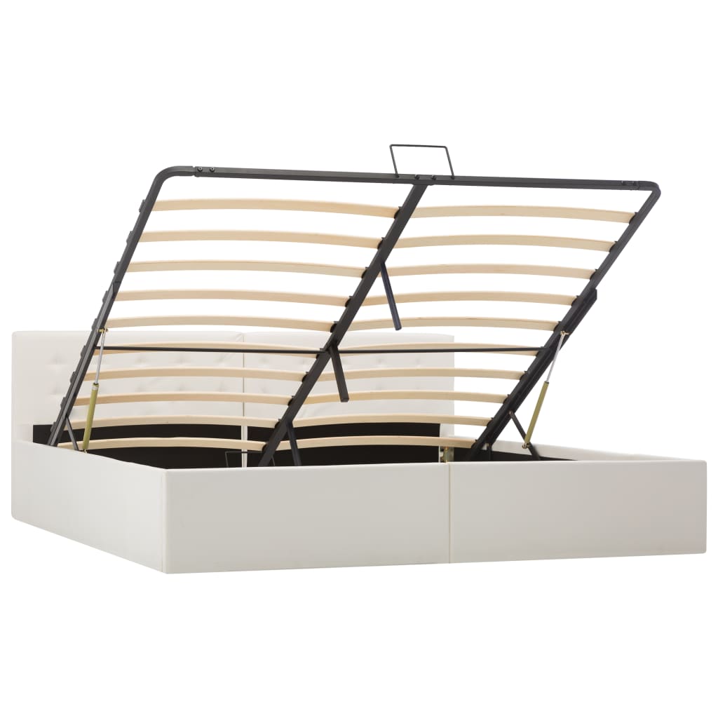 vidaXL Cadre de lit avec rangement hydraulique 180x200 cm similicuir