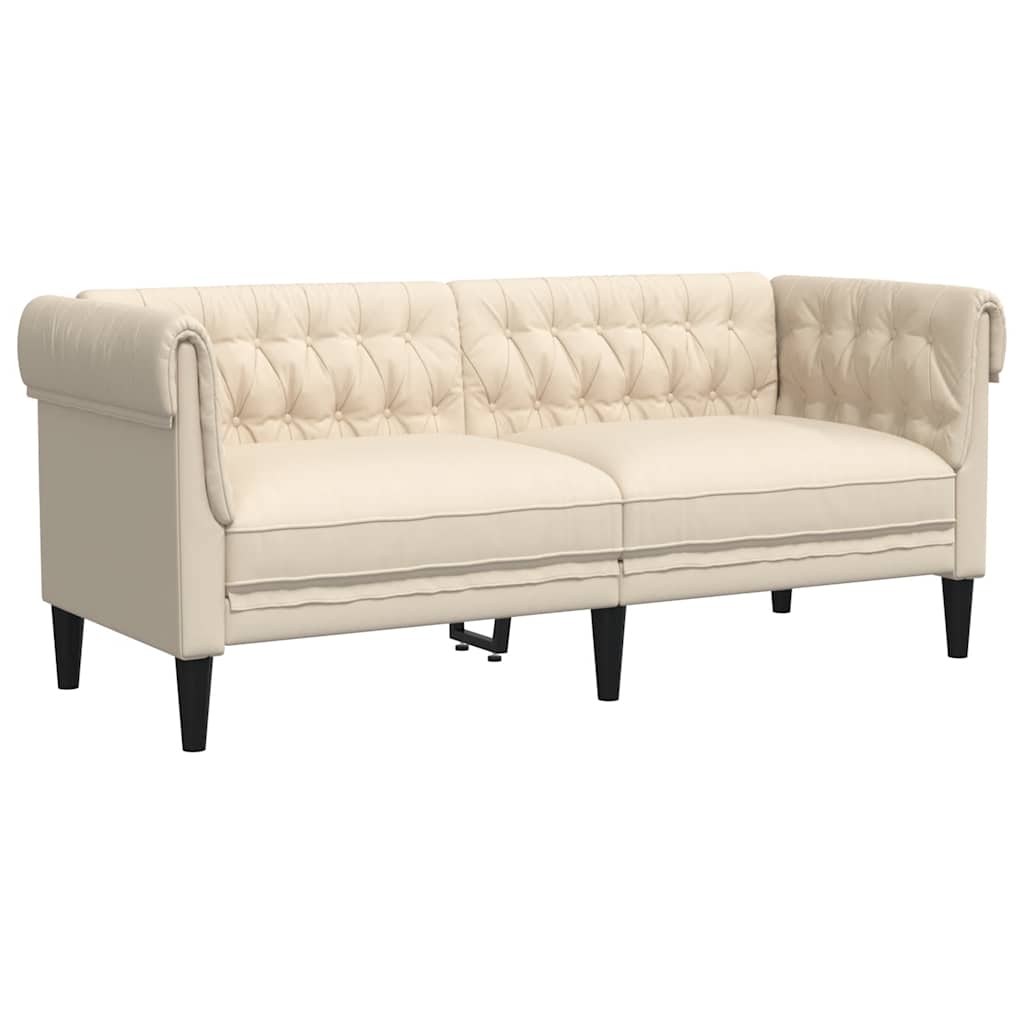 Canapé Chesterfield 2 Places Velours Bordeaux - Avec Traversins, Rembourré - Dimensions 174 X 74,5 X 70,5 Cm - 13