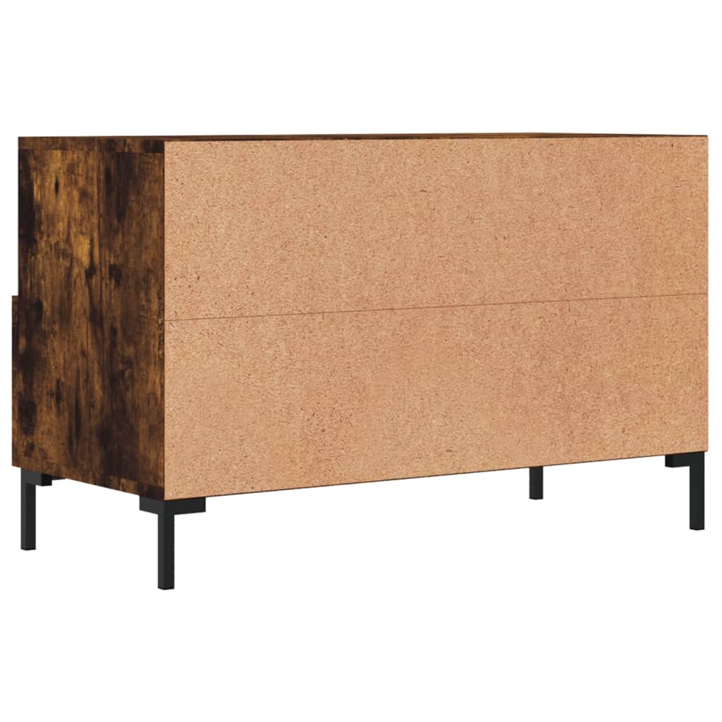 vidaXL Meuble TV Chêne fumé 80x36x50 cm Bois d'ingénierie