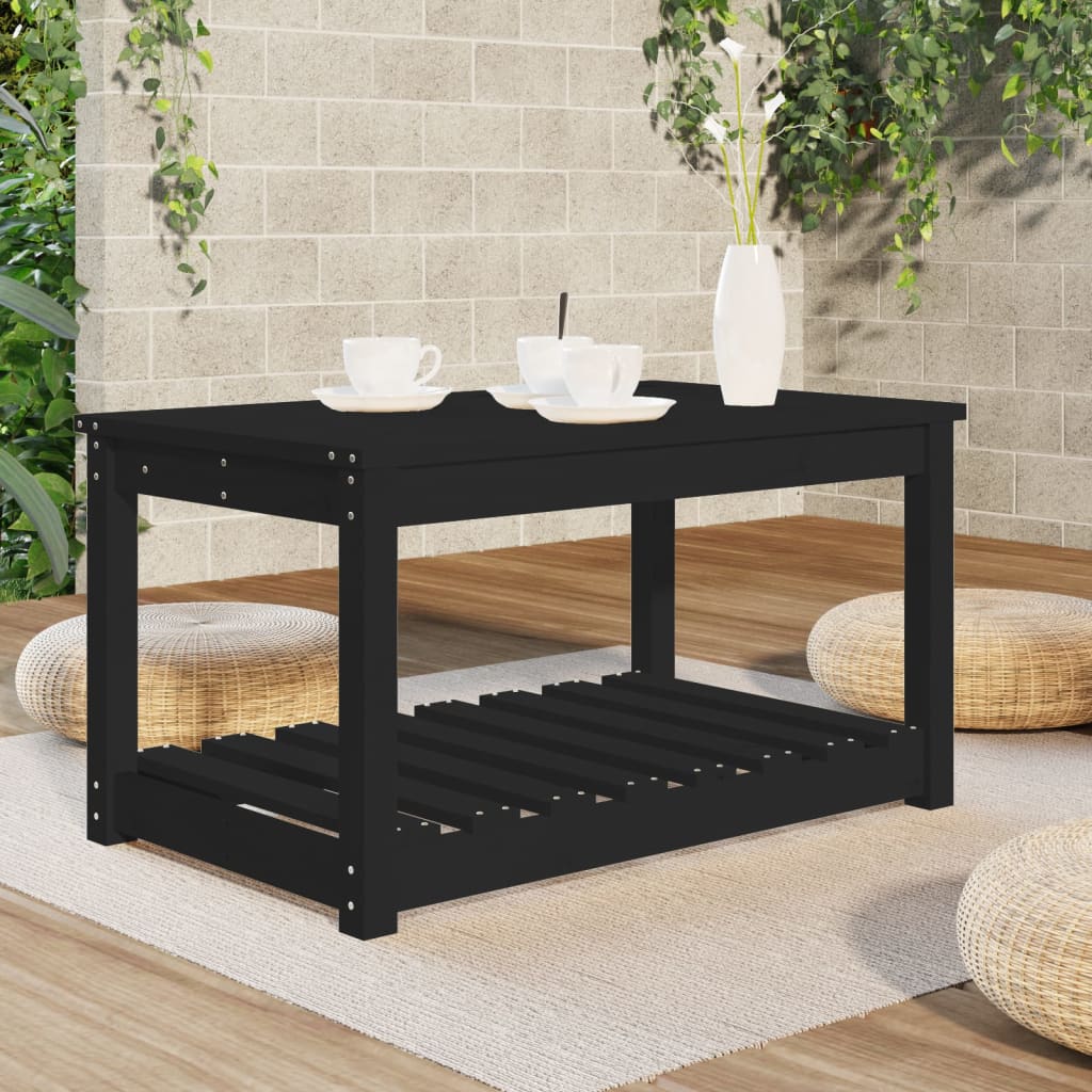 vidaXL Table de jardin noir 82,5x50,5x45 cm bois massif de pin