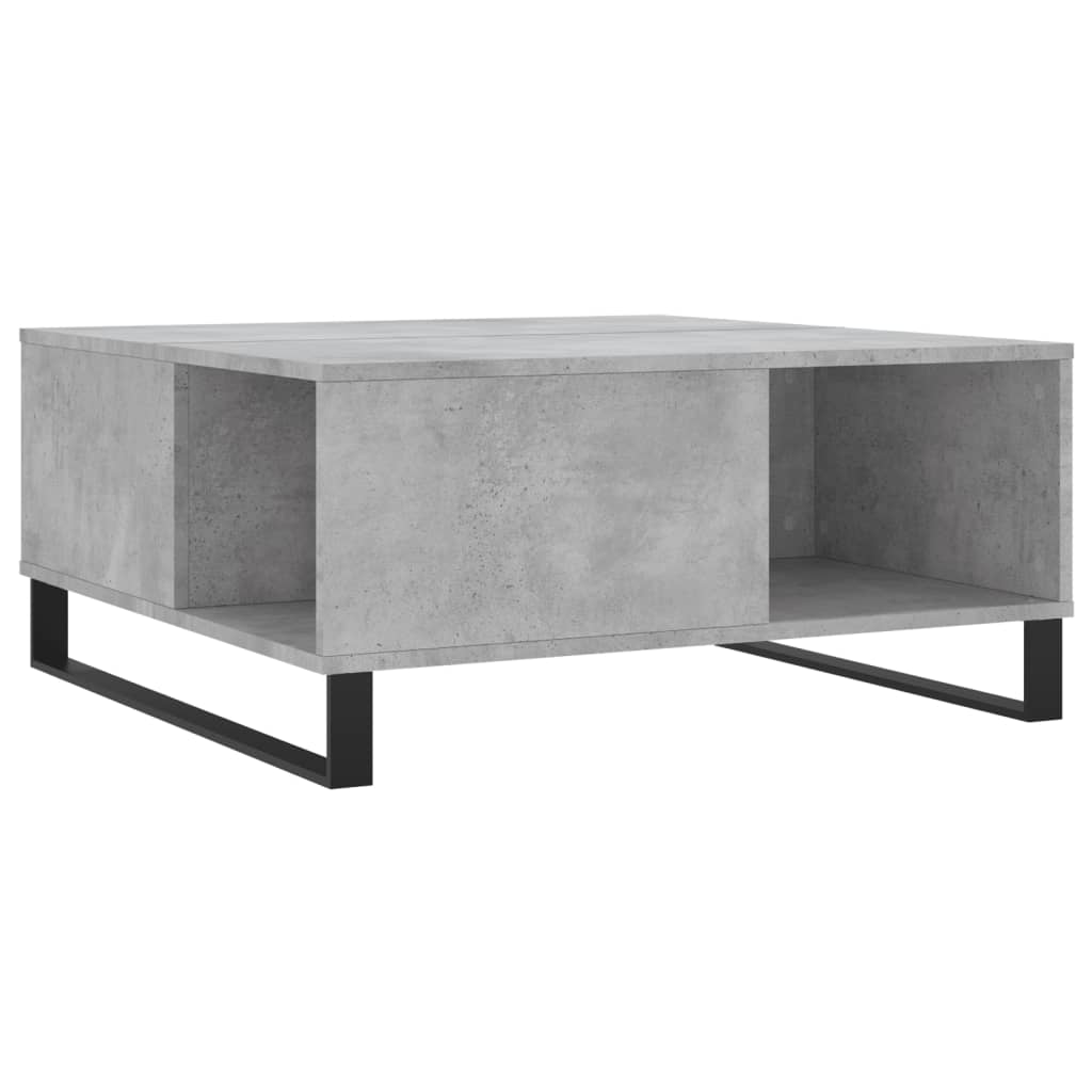 vidaXL Table basse gris béton 80x80x36,5 cm bois d'ingénierie